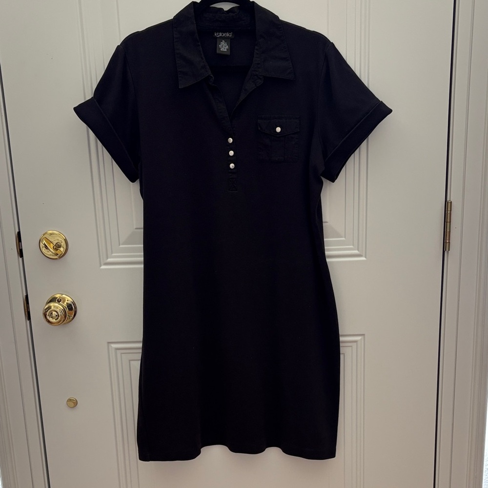 Classic and casual Black Polo Mini Dress